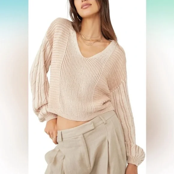 Free People When It Rains Sweater NWT - Picture 6 of 16